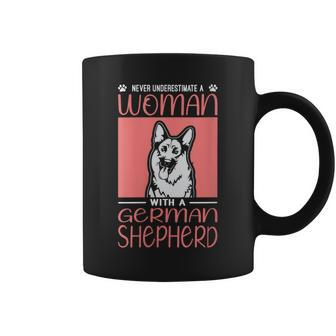 Never Underestimate A Woman With A German Shepherd Dog Coffee Mug - Thegiftio UK