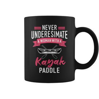 Never Underestimate A Woman With A Kayak Paddle Kayaking Coffee Mug - Monsterry