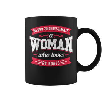 Never Underestimate A Woman Who Loves Rc Boats Coffee Mug - Thegiftio UK