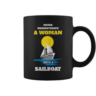 Never Underestimate A Woman With A Sailboat Coffee Mug - Seseable