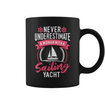 Never Underestimate A Woman With A Sailing Yacht Sailor Coffee Mug - Thegiftio UK