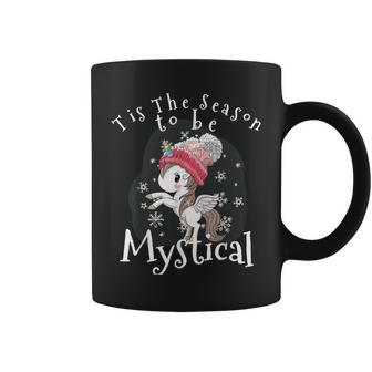 Unicorn Tis The Season To Be Mystical Christmas Holiday Coffee Mug | Mazezy