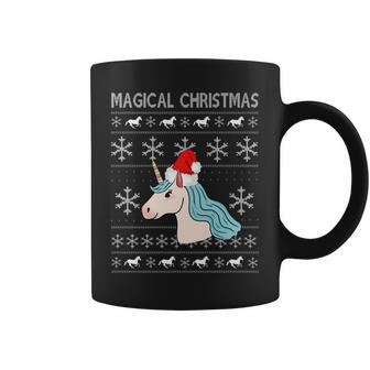Unicorn Ugly Christmas Sweater Magical Holiday Illustration Coffee Mug - Monsterry CA