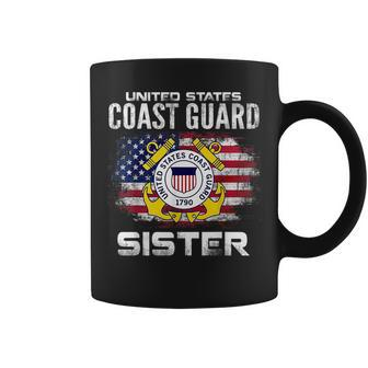 United States Coast Guard Sister With American Flag Gift Gifts For Sister Funny Gifts Coffee Mug | Mazezy