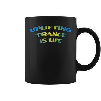 Uplifting Trance Is Life Blue Yellow Remix Coffee Mug | Mazezy