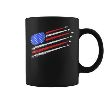 Us American Flag With Fighter Jets For Independence Day Coffee Mug | Mazezy
