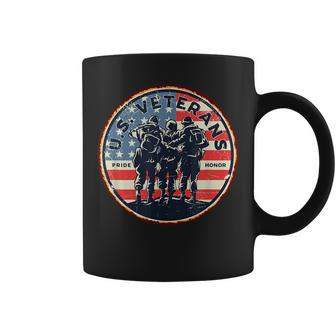 Us Army Veterans Pride Honor Military Us Flag Vintage Men Coffee Mug | Mazezy