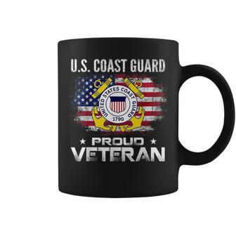 Us Coast Guard Proud Veteran With American Flag Gift Veteran Funny Gifts Coffee Mug | Mazezy
