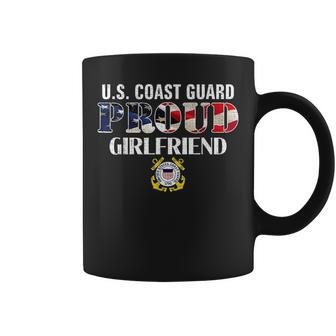 Us Proud Coast Guard Girlfriend With American Flag Veteran Veteran Funny Gifts Coffee Mug | Mazezy