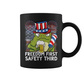 Usa 4Th Of July Frog Beer Freedom First Safety Third Coffee Mug - Seseable