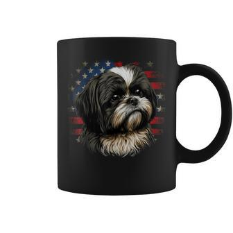 Usa 4Th Of July Shih Tzu On Patriotic American Shih Tzu Coffee Mug | Mazezy