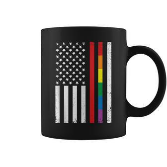 Usa Firefighter Lgbt Rainbow Flag Gay Pride Month Patriot Coffee Mug | Mazezy