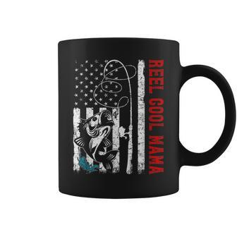 Usa Flag Reel Cool Mama Fishing Fisher Fisherman Gift For Women Coffee Mug | Mazezy