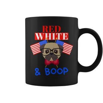 Usa Pride Patriotic & Sophisticated Pup Red White & Boop Coffee Mug | Mazezy