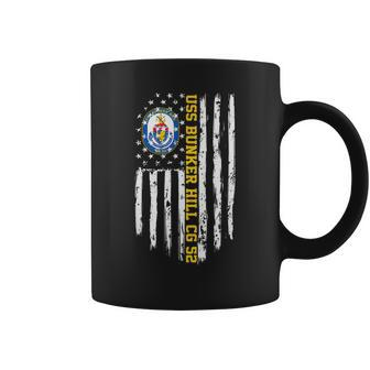 Uss Bunker Hill Cg52 American Flag Coffee Mug | Mazezy