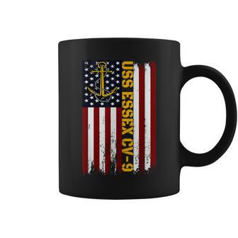 Uss Essex Cv-9 Aircraft Carrier American Flag Coffee Mug | Mazezy DE