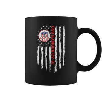Uss Ranger Cv61 American Flag Coffee Mug | Mazezy
