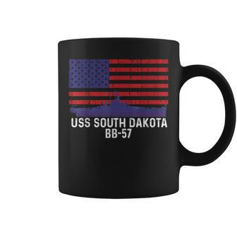 Uss South Dakota Bb57 Battleship Vintage American Flag Coffee Mug | Mazezy