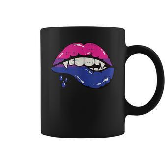 Vampire Lips Bi-Sexual Pride Sexy Blood Fangs Lgbt-Q Ally Coffee Mug | Mazezy