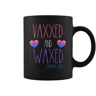 Vaxxed And Waxed Summer 2021 Bisexual Pride Stuff Cute Coffee Mug | Mazezy