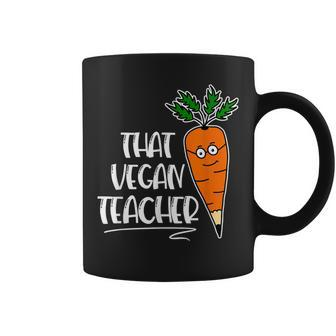 That Vegan Teacher Carrot With Glasses Coffee Mug | Mazezy