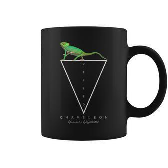 Veiled Chameleon Geometric Reptile Keeper Coffee Mug | Mazezy