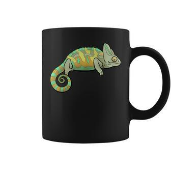 Veiled Chameleon Reptile Colorful Lizard Conehead Chameleon Coffee Mug | Mazezy