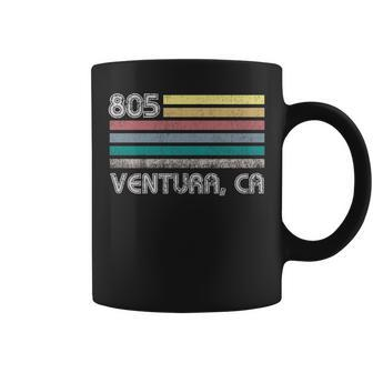 Ventura California Area Code 805 Retro Flag Pride Coffee Mug | Mazezy