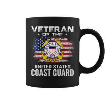 Veteran Of The United States Coast Guard With American Flag Veteran Funny Gifts Coffee Mug | Mazezy