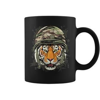 Veteran Vets Tiger Soldier Veteran Army Tiger Safari Animal Lover 372 Veterans Coffee Mug - Monsterry