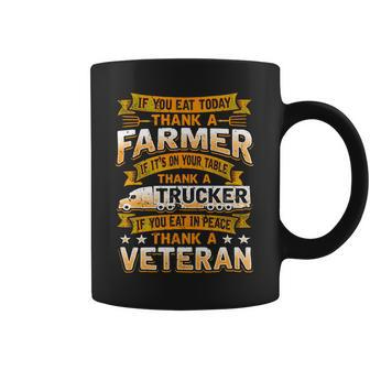 Veteran Vets Truck Lover Trucker Thank A Farmer Thank A Thank A Veteran 195 Trucks Veterans Coffee Mug - Monsterry UK