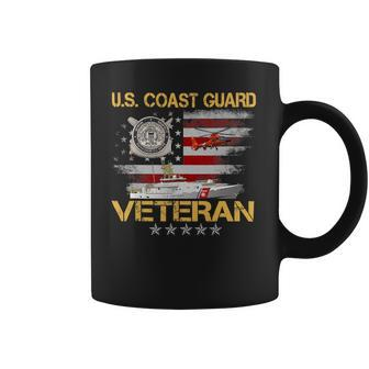 Veteran Vets US Coast Guard Veteran Flag Vintage Veterans Day Mens 150 Veterans Coffee Mug - Monsterry