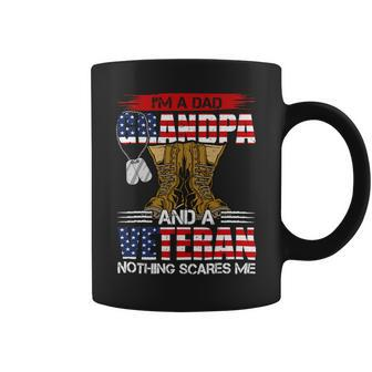 Veteran Vets Us Flag I´M Dad Grandpa And A Veteran Nothing Scares Me 106 Veterans Coffee Mug - Monsterry UK
