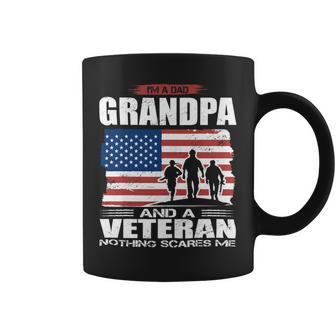 Veteran Vets Us Flag I´M Dad Grandpa And A Veteran Nothing Scares Me Veterans Coffee Mug - Monsterry UK