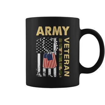 Veteran Vets Vintage Army Veteran Day American Flag Women Men Veterans Coffee Mug - Monsterry UK