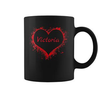 Victoria Bc City Pride Heart Love Strong Community Paint Coffee Mug | Mazezy