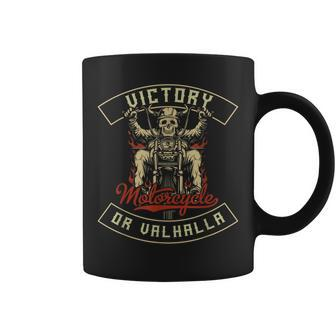 Victory Or Valhalla Motorcycle Norse Viking Coffee Mug | Mazezy