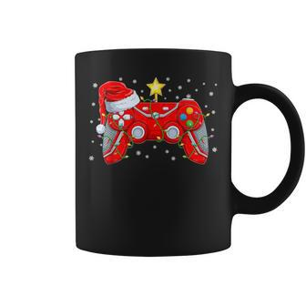 Video Game Controller Christmas Santa Hat Gamer Boys Xmas Coffee Mug - Seseable