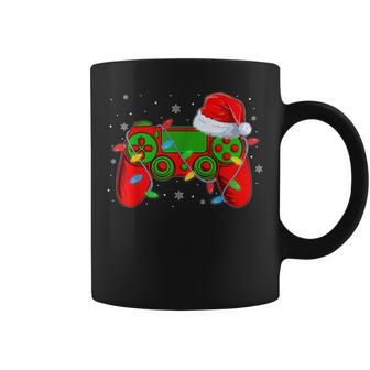 Video Game Controller Christmas Santa Hat Gamer Boys Coffee Mug - Seseable