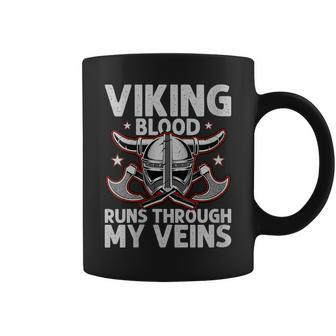 Viking Blood Runs Through My Veins Shieldmaiden Viking Coffee Mug | Mazezy