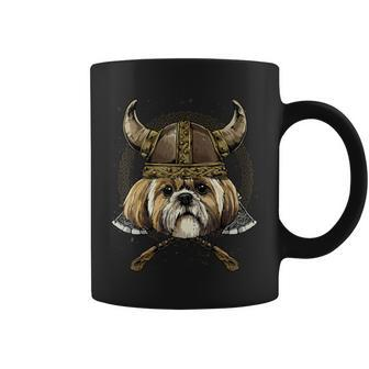 Viking Shih Tzu Dog With Viking Helmet Mjolni Coffee Mug - Monsterry UK