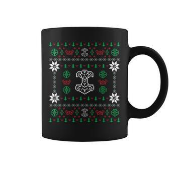 Viking Symbols Ugly Christmas Sweater Coffee Mug - Monsterry UK