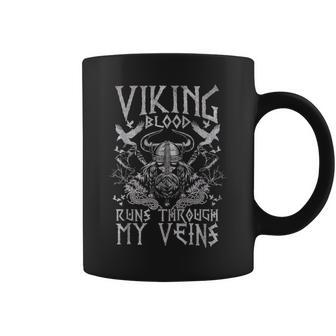 Vikings Norseman Warrior Viking Blood Runs Through My Veins Coffee Mug - Seseable