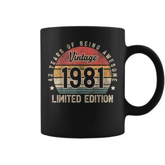 Vintage 1981 42 Year Old Gifts For Man Woman 42Nd Birthday Coffee Mug - Monsterry AU