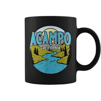 Vintage Acampo California River Valley Souvenir Print Coffee Mug | Mazezy