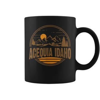 Vintage Acequia Idaho Mountain Hiking Souvenir Print Coffee Mug | Mazezy