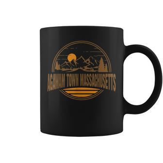 Vintage Agawam Town Massachusetts Mountain Hiking Print Coffee Mug | Mazezy