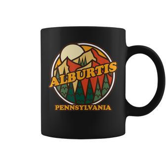 Vintage Alburtis Pennsylvania Mountain Hiking Souvenir Print Coffee Mug | Mazezy