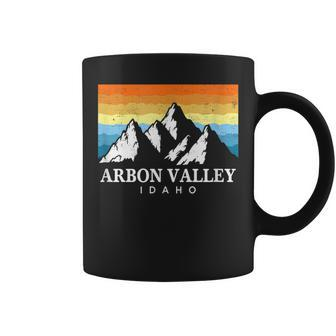 Vintage Arbon Valley Idaho Mountain Hiking Souvenir Print Coffee Mug | Mazezy