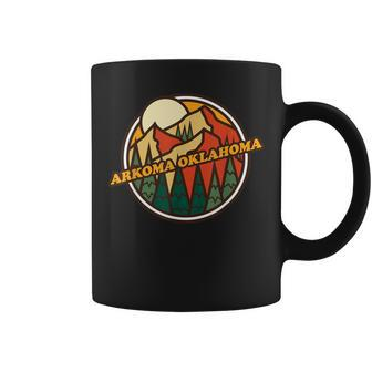 Vintage Arkoma Oklahoma Mountain Hiking Souvenir Print Coffee Mug | Mazezy